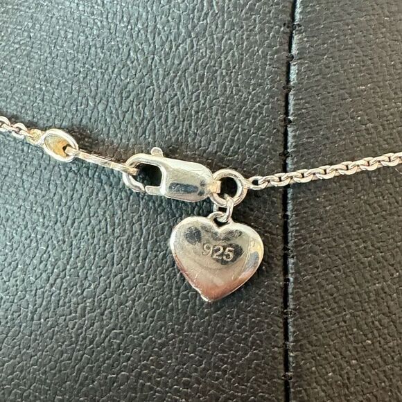 Hallmark Diamonds Flower Necklace 1/15 ct tw Sterling Silver & 10K Rose Gold 18" - Picture 8 of 9